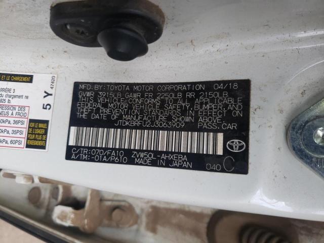 Photo 10 from auction – 2018 TOYOTA PRIUS with VIN JTDKBRFU2J3063909