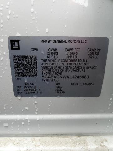 Photo 10 from auction – 2020 BUICK ENCLAVE AV with VIN 5GAEVCKWXLJ245883