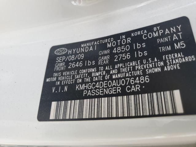 Photo 10 from auction – 2010 HYUNDAI GENESIS 3. with VIN KMHGC4DE0AU076486