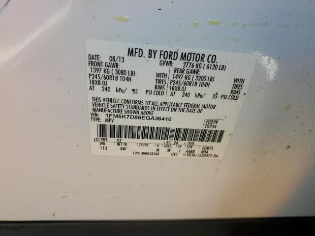 Photo 10 from auction – 2014 FORD EXPLORER X with VIN 1FM5K7D86EGA36410
