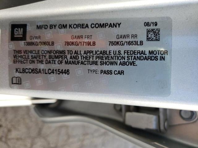Photo 10 from auction – 2020 CHEVROLET SPARK 1LT with VIN KL8CD6SA1LC415446