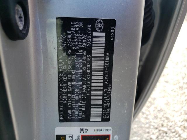 Фото 10 с аукциона – 2011 TOYOTA CAMRY BASE с VIN 4T4BF3EKXBR103166
