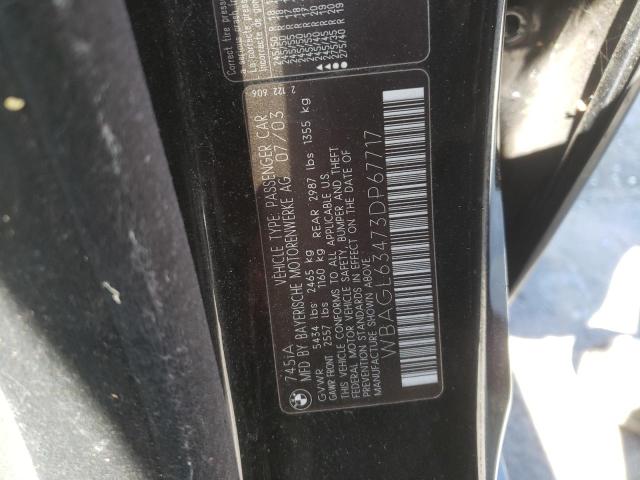 Photo 10 from auction – 2003 BMW 745 I with VIN WBAGL63473DP67717