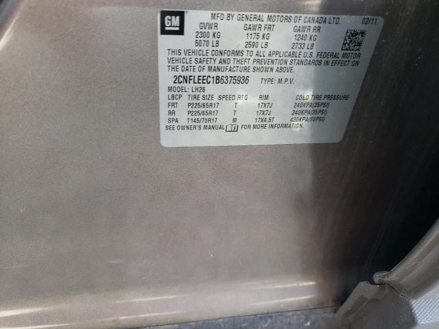 Photo 10 from auction – 2011 CHEVROLET EQUINOX LT with VIN 2CNFLEEC1B6375936