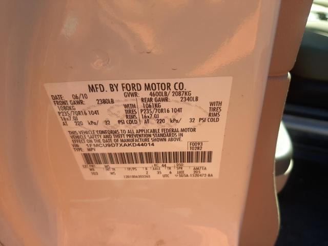 Photo 10 from auction – 2010 FORD ESCAPE with VIN 1FMCU9D7XAKD44014