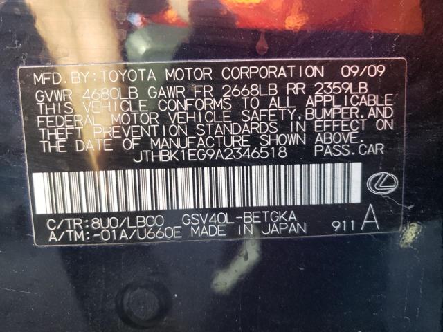 Photo 10 from auction – 2010 LEXUS ES 350 with VIN JTHBK1EG9A2346518
