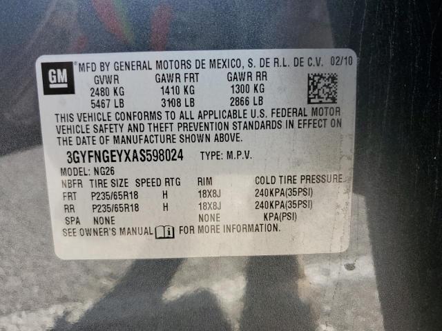 Photo 10 from auction – 2010 CADILLAC SRX with VIN 3GYFNGEYXAS598024