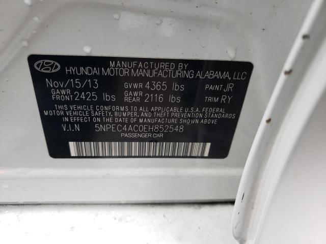 Photo 10 from auction – 2014 HYUNDAI SONATA SE with VIN 5NPEC4AC0EH852548