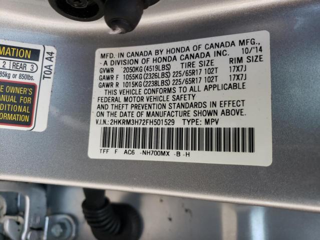 Photo 10 from auction – 2015 HONDA CR-V EXL with VIN 2HKRM3H72FH501529