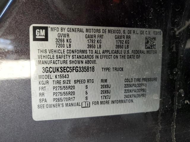 Photo 10 from auction – 2015 CHEVROLET SILVERADO with VIN 3GCUKSEC5FG335818
