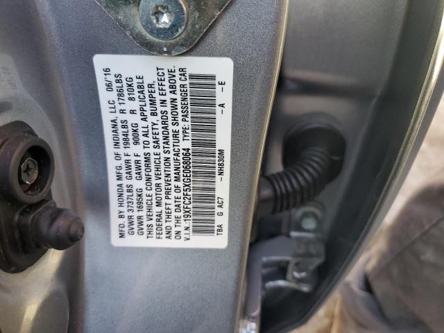 Photo 10 from auction – 2016 HONDA CIVIC LX with VIN 19XFC2F5XGE068064