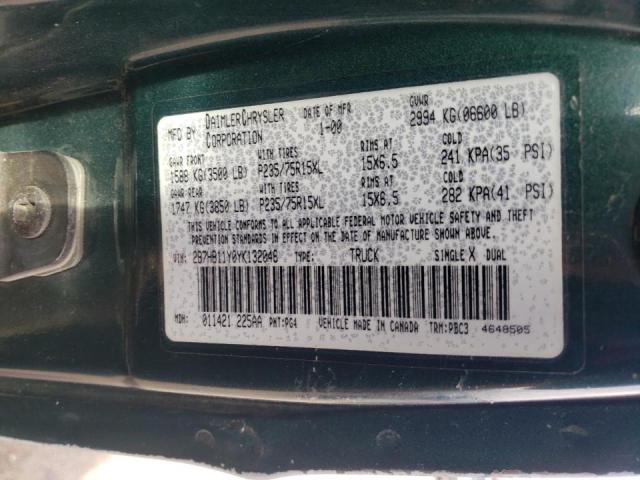 Zdjęcie 10 z aukcji – 2000 DODGE RAM VAN B1 z VIN 2B7HB11Y0YK132046