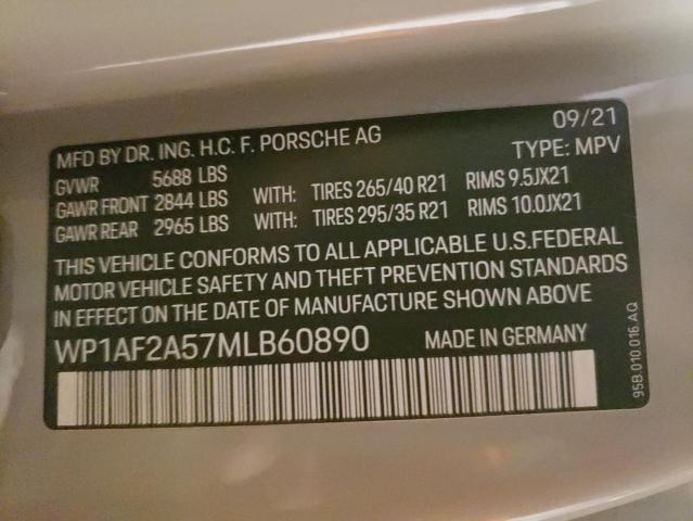 Photo 10 from auction – 2021 PORSCHE MACAN TURB with VIN WP1AF2A57MLB60890