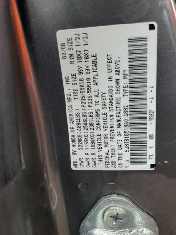 Photo 10 from auction – 2008 ACURA RDX TECHNO with VIN 5J8TB18518A014882