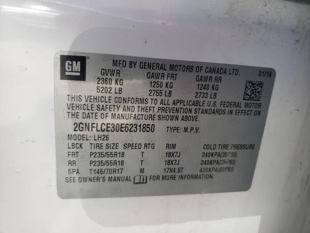 Photo 10 from auction – 2014 CHEVROLET EQUINOX LT with VIN 2GNFLCE30E6231850