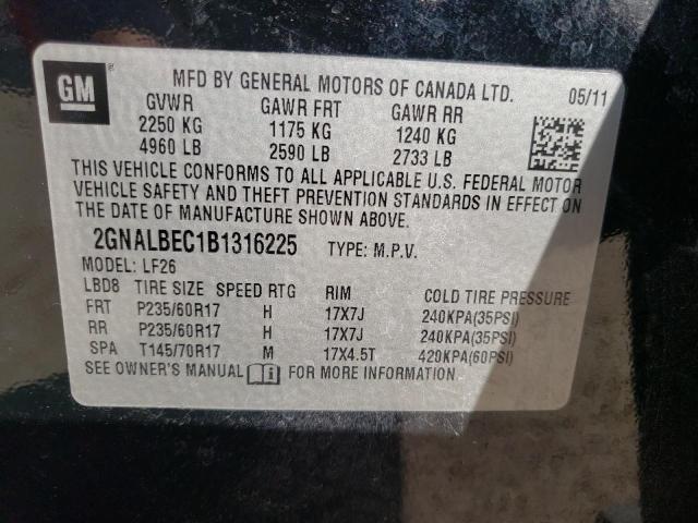 Photo 10 from auction – 2011 CHEVROLET EQUINOX LS with VIN 2GNALBEC1B1316225
