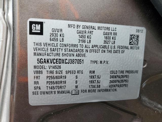 Photo 10 from auction – 2012 BUICK ENCLAVE with VIN 5GAKVCEDXCJ387051