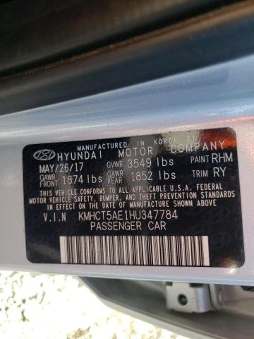 Photo 10 from auction – 2017 HYUNDAI ACCENT SE with VIN KMHCT5AE1HU347784