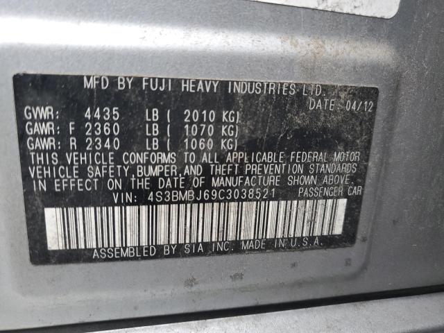 Photo 10 from auction – 2012 SUBARU LEGACY 2.5 with VIN 4S3BMBJ69C3038521