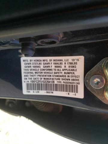 Photo 10 from auction – 2016 HONDA CIVIC LX with VIN 19XFC2F51GE204128