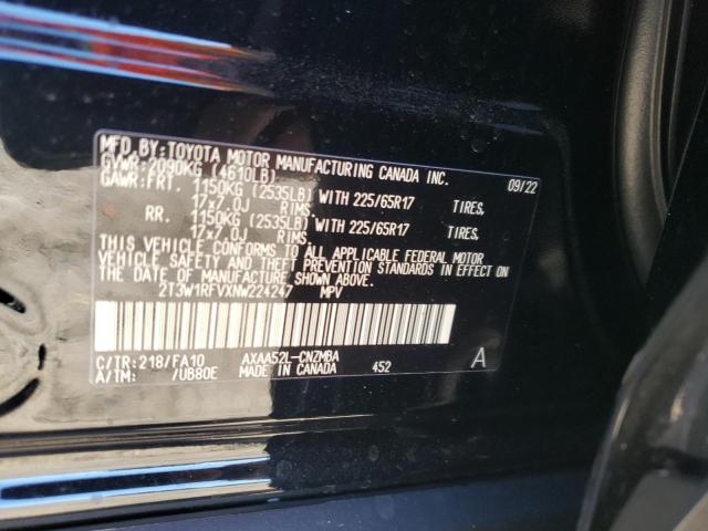 Photo 10 from auction – 2022 TOYOTA RAV4 XLE with VIN 2T3W1RFVXNW224247