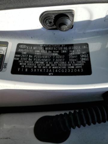 Photo 10 from auction – 2012 KIA SORENTO BA with VIN 5XYKT3A14CG232043