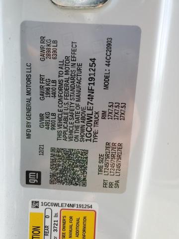 Photo 10 from auction – 2022 CHEVROLET SILVERADO with VIN 1GC0WLE74NF191254