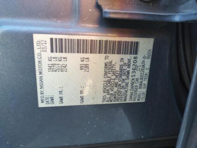 Photo 10 from auction – 2012 NISSAN ALTIMA BAS with VIN 1N4AL2AP6CN536208