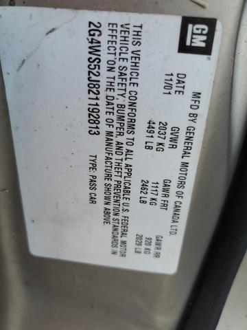 Photo 10 from auction – 2002 BUICK CENTURY CU with VIN 2G4WS52J821192813