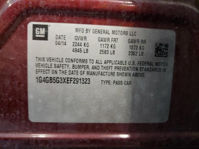 Photo 10 from auction – 2014 BUICK LACROSSE with VIN 1G4GB5G3XEF291323