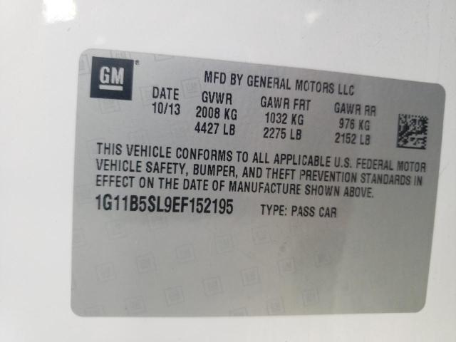 Photo 10 from auction – 2014 CHEVROLET MALIBU LS with VIN 1G11B5SL9EF152195