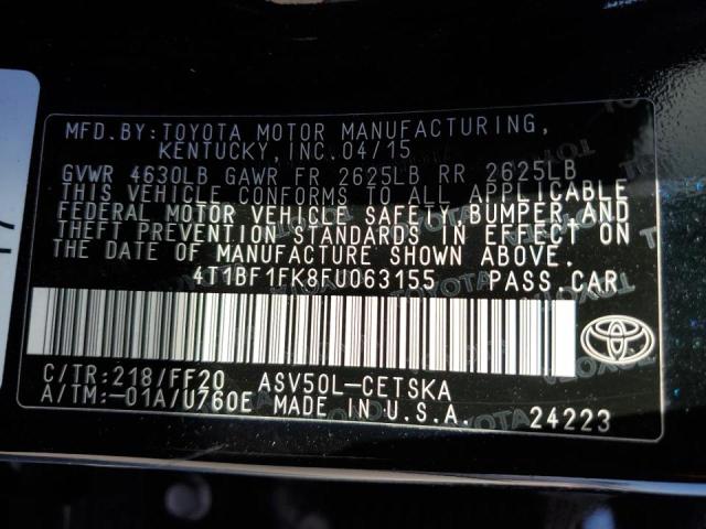 Photo 10 from auction – 2015 TOYOTA CAMRY LE with VIN 4T1BF1FK8FU063155