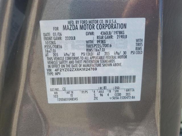 Photo 10 from auction – 2006 MAZDA TRIBUTE I with VIN 4F2YZ02ZX6KM24769