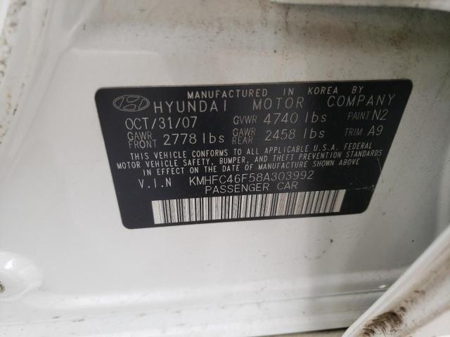 Photo 10 from auction – 2008 HYUNDAI AZERA SE with VIN KMHFC46F58A303992