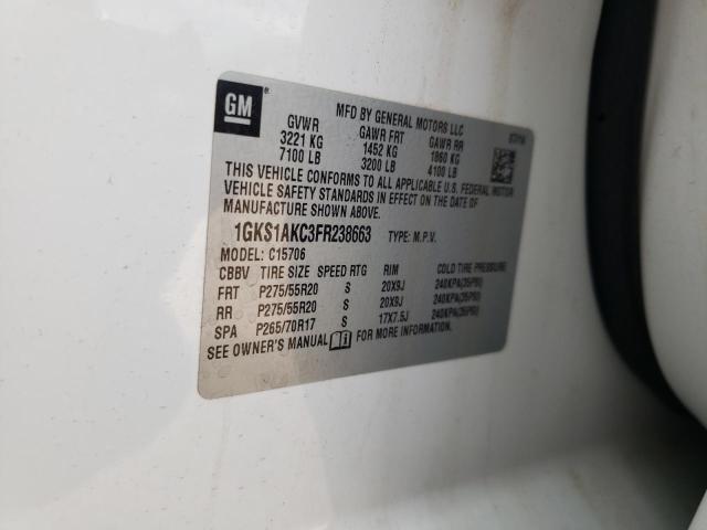 Photo 10 from auction – 2015 GMC YUKON SLE with VIN 1GKS1AKC3FR238663