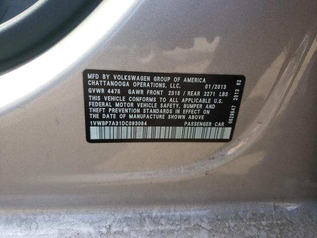 Photo 10 from auction – 2013 VOLKSWAGEN PASSAT with VIN 1VWBP7A31DC093084
