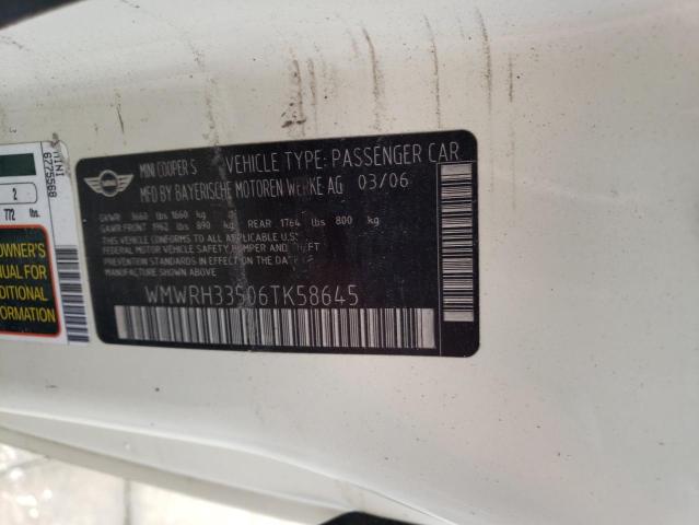 Photo 10 from auction – 2006 MINI COOPER S with VIN WMWRH33506TK58645