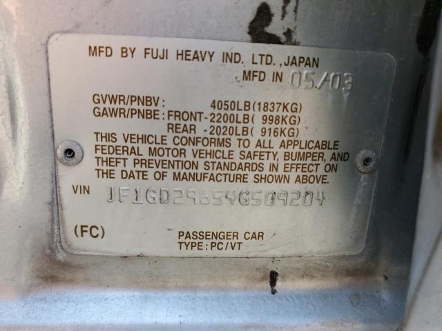 Photo 10 from auction – 2004 SUBARU IMPREZA WR with VIN JF1GD29654G509204