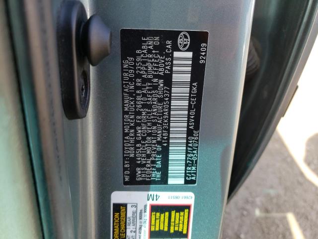 Photo 10 from auction – 2010 TOYOTA CAMRY BASE with VIN 4T4BF3EK9AR054377