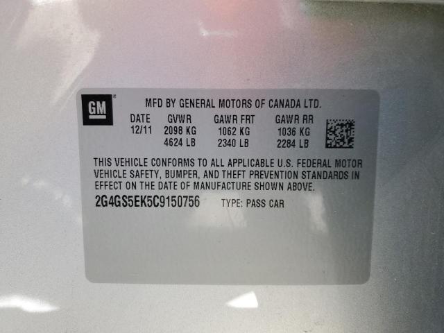 Photo 10 from auction – 2012 BUICK REGAL PREM with VIN 2G4GS5EK5C9150756
