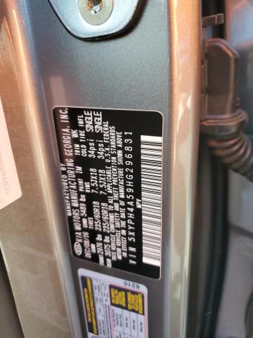 Photo 10 from auction – 2017 KIA SORENTO EX with VIN 5XYPH4A59HG296831