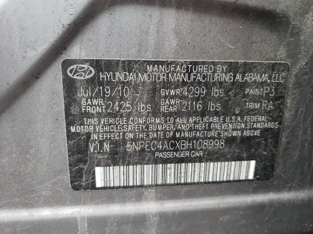 Photo 10 from auction – 2011 HYUNDAI SONATA SE with VIN 5NPEC4ACXBH108998