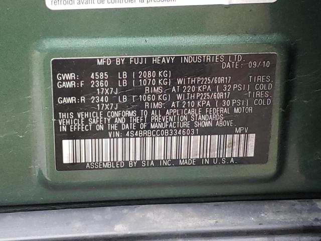 Снимка 10 от търг – 2011 SUBARU OUTBACK 2. с VIN 4S4BRBCC0B3346031