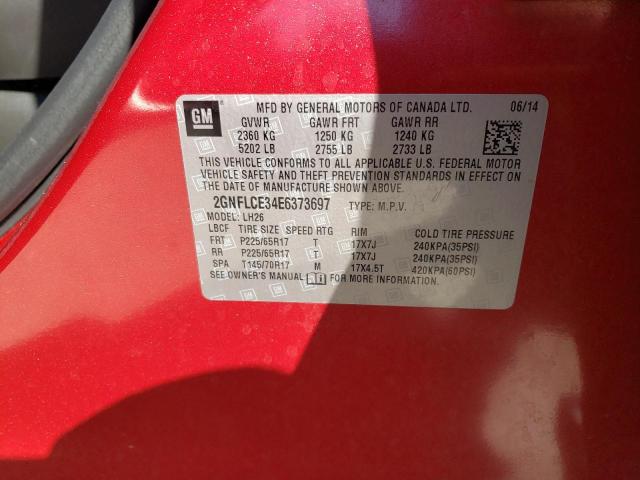 Photo 10 from auction – 2014 CHEVROLET EQUINOX LT with VIN 2GNFLCE34E6373697