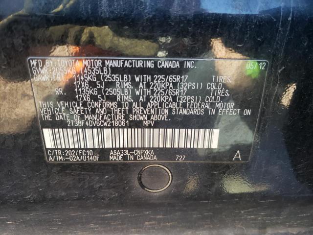 Photo 10 from auction – 2012 TOYOTA RAV4 with VIN 2T3BF4DV6CW218061