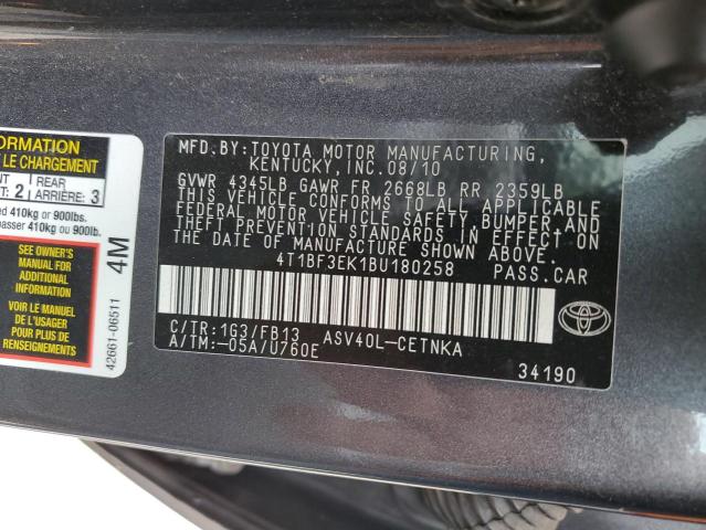 Photo 10 from auction – 2011 TOYOTA CAMRY BASE with VIN 4T1BF3EK1BU180258