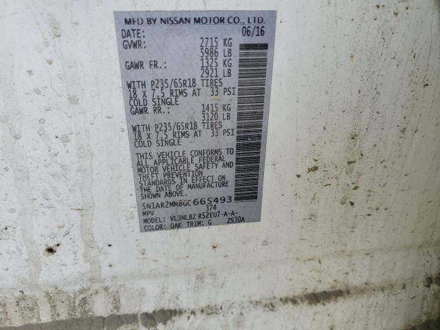 Photo 10 from auction – 2016 NISSAN PATHFINDER with VIN 5N1AR2MM8GC665493