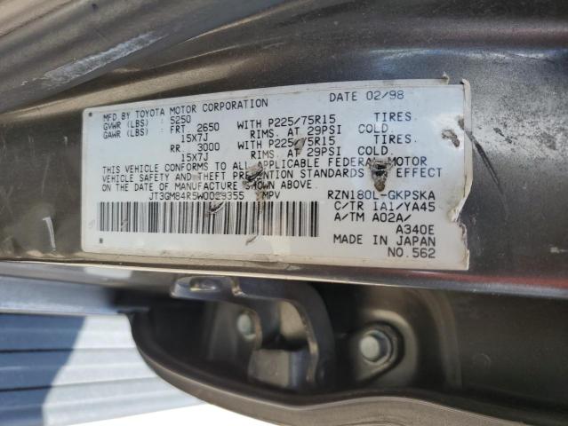 Photo 10 from auction – 1998 TOYOTA 4RUNNER with VIN JT3GM84R5W0029355