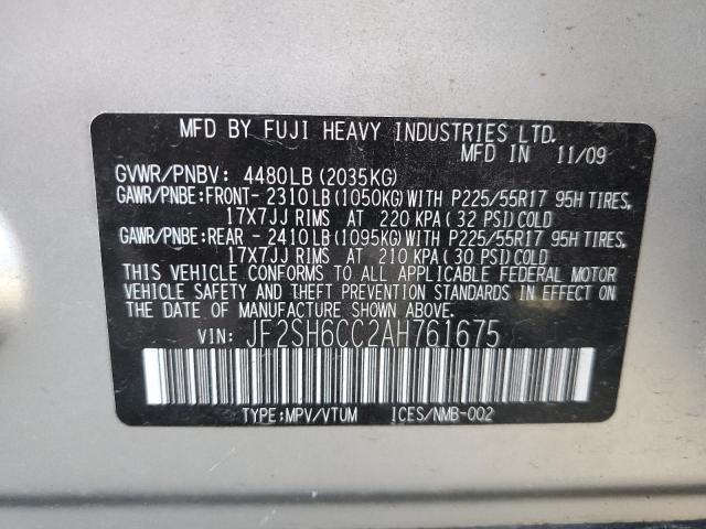 Photo 10 from auction – 2010 SUBARU FORESTER 2 with VIN JF2SH6CC2AH761675