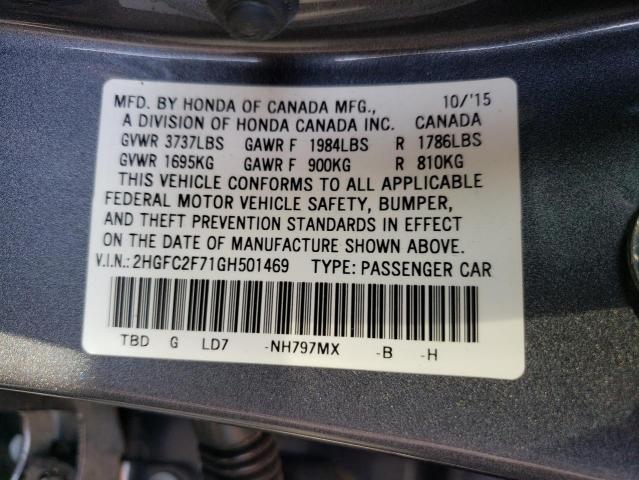 Photo 10 from auction – 2016 HONDA CIVIC EX with VIN 2HGFC2F71GH501469